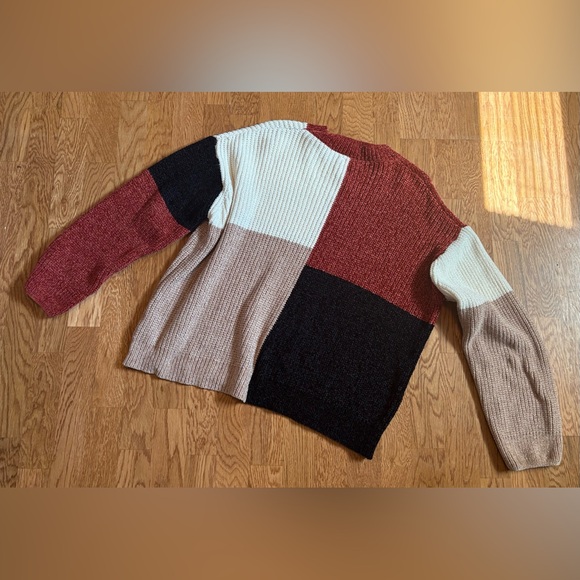 Pink Lily Color-Block Knit Sweater - Picture 3 of 9